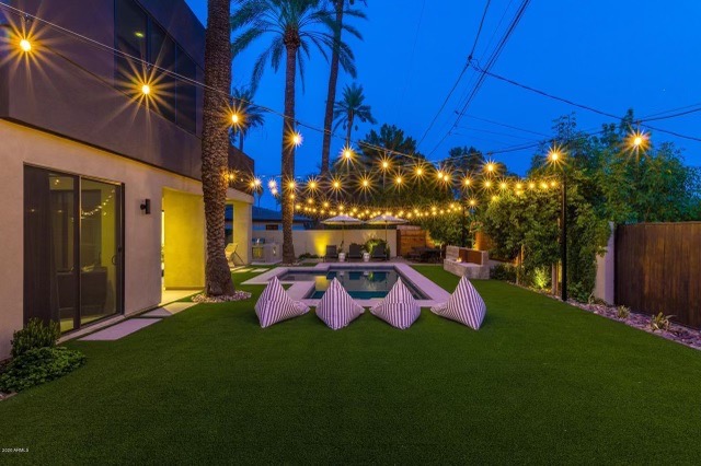 Patio bistro lighting installation in Phoenix